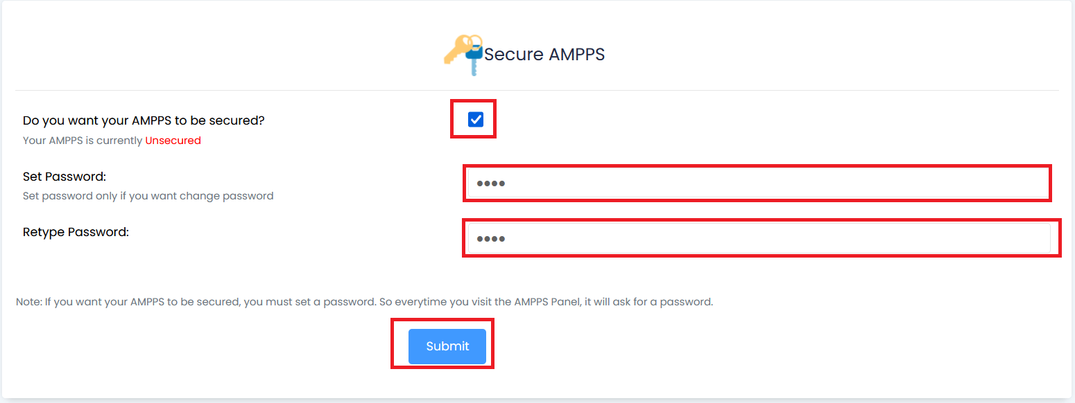 ampps phpmyadmin default password